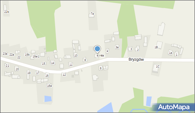 Bryzgów, Bryzgów, 7, mapa Bryzgów