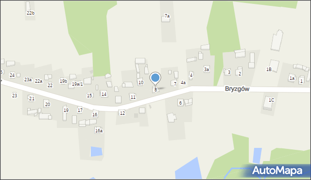 Bryzgów, Bryzgów, 8, mapa Bryzgów