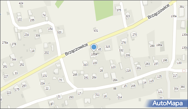 Brzączowice, Brzączowice, 100A, mapa Brzączowice