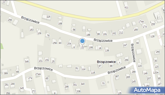 Brzączowice, Brzączowice, 11, mapa Brzączowice