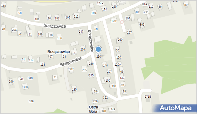 Brzączowice, Brzączowice, 220, mapa Brzączowice