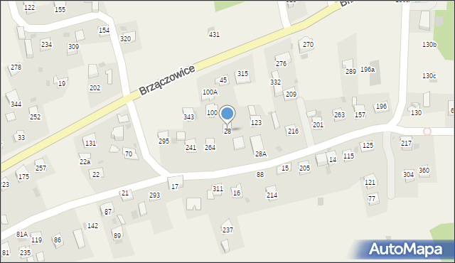 Brzączowice, Brzączowice, 28, mapa Brzączowice