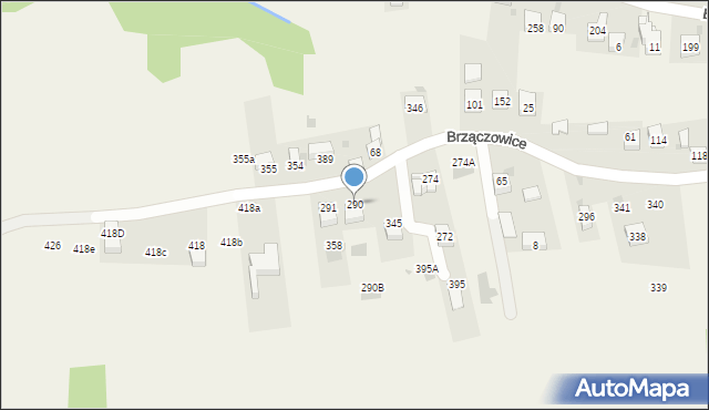 Brzączowice, Brzączowice, 290, mapa Brzączowice