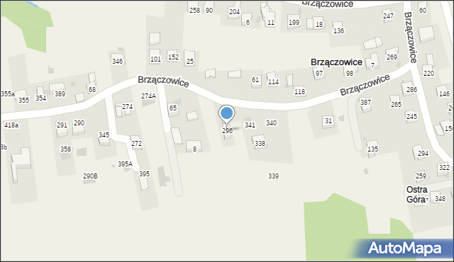 Brzączowice, Brzączowice, 296, mapa Brzączowice