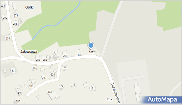 Brzączowice, Brzączowice, 362, mapa Brzączowice