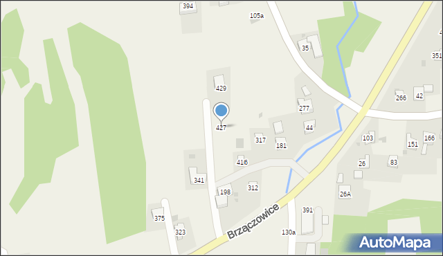 Brzączowice, Brzączowice, 427, mapa Brzączowice