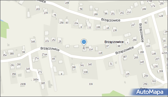 Brzączowice, Brzączowice, 61, mapa Brzączowice