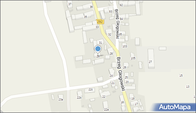 Brzeg Głogowski, Brzeg Głogowski, 29, mapa Brzeg Głogowski