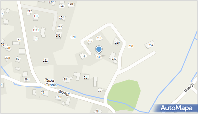 Brzegi, Brzegi, 232, mapa Brzegi