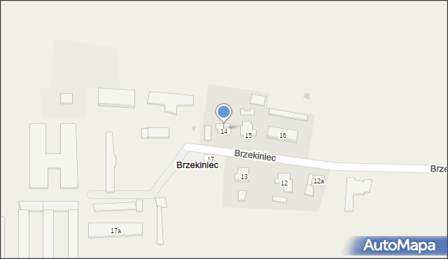 Brzekiniec, Brzekiniec, 14, mapa Brzekiniec