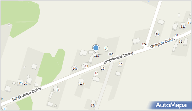 Brzękowice-Wał, Brzękowice Dolne, 13a, mapa Brzękowice-Wał