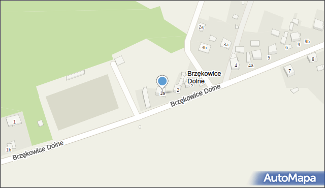 Brzękowice-Wał, Brzękowice Dolne, 1a, mapa Brzękowice-Wał