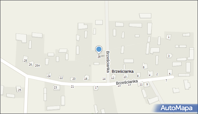 Brześcianka, Brześcianka, 16, mapa Brześcianka