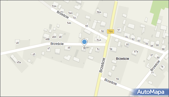 Brzeście, Brzeście, 50, mapa Brzeście