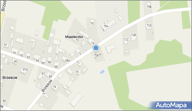 Brzeście, Brzeście, 71a, mapa Brzeście