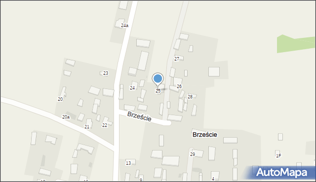 Brzeście, Brzeście, 25, mapa Brzeście