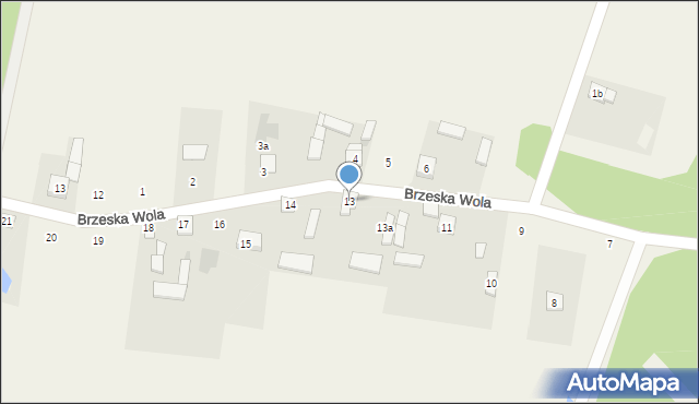 Brzeska Wola, Brzeska Wola, 13, mapa Brzeska Wola