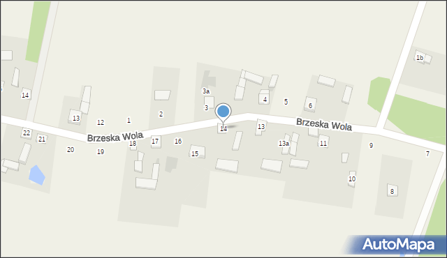 Brzeska Wola, Brzeska Wola, 14, mapa Brzeska Wola