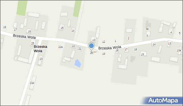 Brzeska Wola, Brzeska Wola, 20, mapa Brzeska Wola