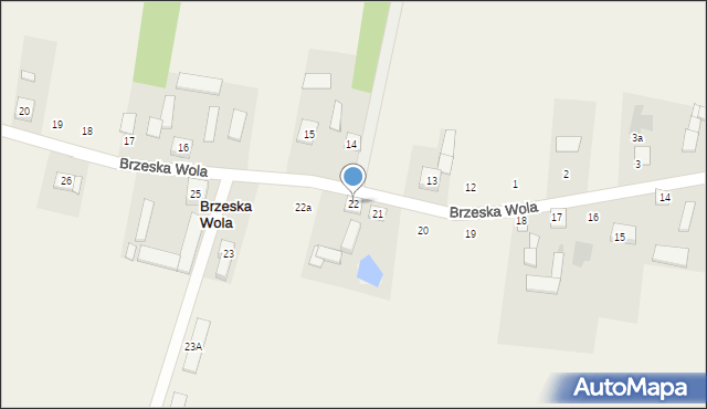 Brzeska Wola, Brzeska Wola, 22, mapa Brzeska Wola