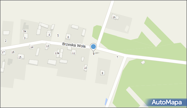 Brzeska Wola, Brzeska Wola, 9, mapa Brzeska Wola