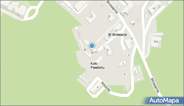 Brzesko, Browarna, 33, mapa Brzesko