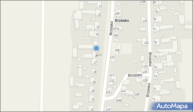 Brzesko, Brzesko, 26, mapa Brzesko