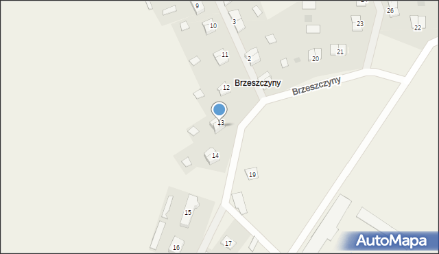 Brzeszczyny, Brzeszczyny, 13/2, mapa Brzeszczyny