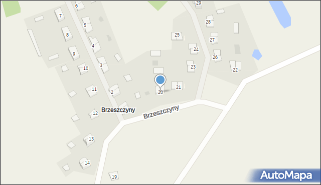 Brzeszczyny, Brzeszczyny, 20, mapa Brzeszczyny