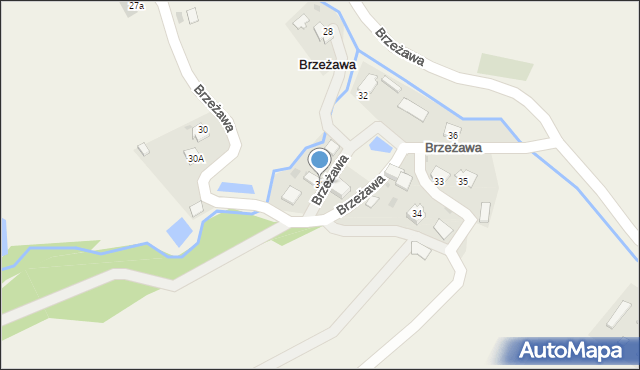 Brzeżawa, Brzeżawa, 31, mapa Brzeżawa