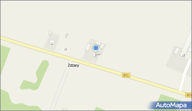 Brzeźce, Brzeźce, 13, mapa Brzeźce