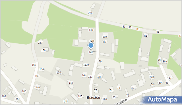 Brzeźce, Brzeźce, 141, mapa Brzeźce