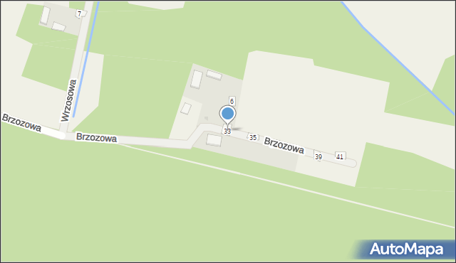 Brzeźce, Brzozowa, 33, mapa Brzeźce