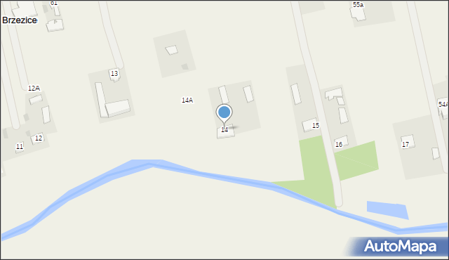 Brzezice, Brzezice, 14, mapa Brzezice