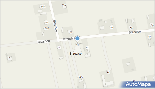 Brzezice, Brzezice, 62, mapa Brzezice