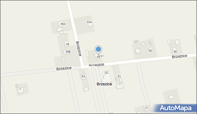 Brzezice, Brzezice, 63, mapa Brzezice