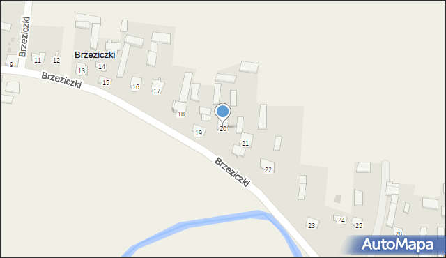 Brzeziczki, Brzeziczki, 20, mapa Brzeziczki