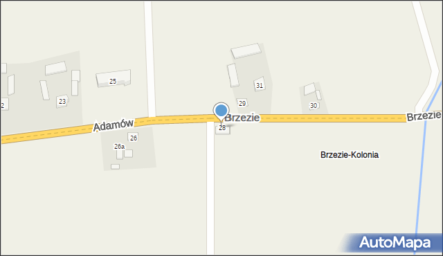 Brzezie, Brzezie, 28, mapa Brzezie