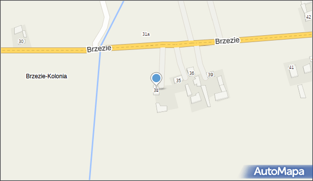 Brzezie, Brzezie, 34, mapa Brzezie