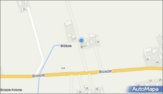 Brzezie, Brzezie, 38, mapa Brzezie