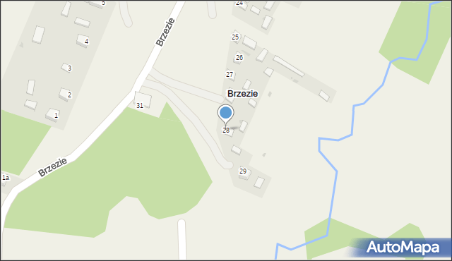 Brzezie, Brzezie, 28, mapa Brzezie