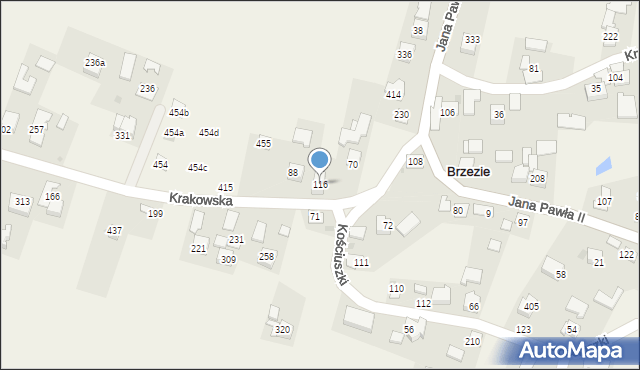 Brzezie, Brzezie, 116, mapa Brzezie