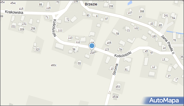 Brzezie, Brzezie, 210, mapa Brzezie