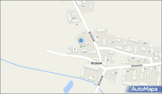 Brzezie, Brzezie, 10, mapa Brzezie