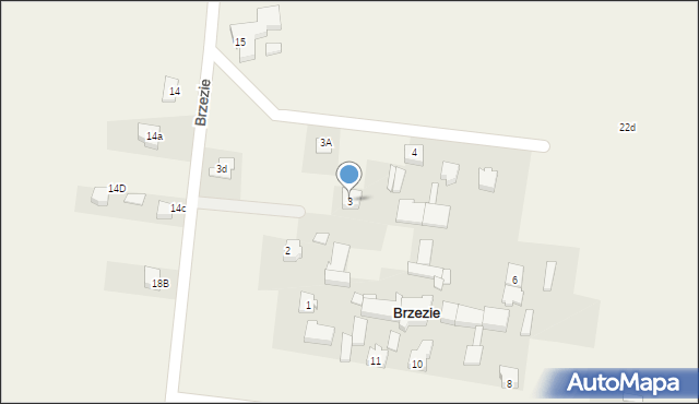 Brzezie, Brzezie, 3, mapa Brzezie