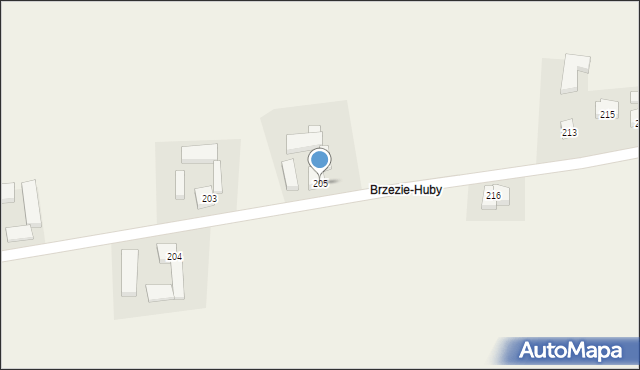 Brzezie, Brzezie, 205, mapa Brzezie