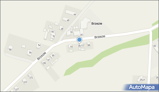 Brzezie, Brzezie, 91, mapa Brzezie