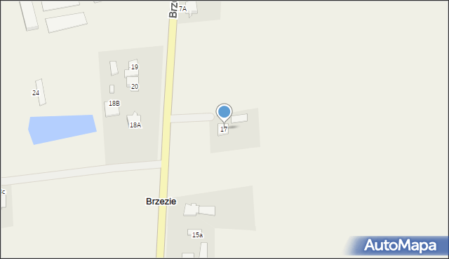 Brzezie, Brzezie, 17, mapa Brzezie