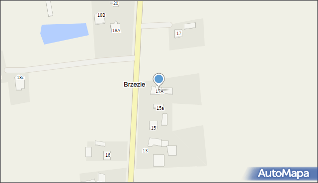 Brzezie, Brzezie, 17A, mapa Brzezie