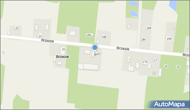 Brzezie, Brzezie, 19, mapa Brzezie